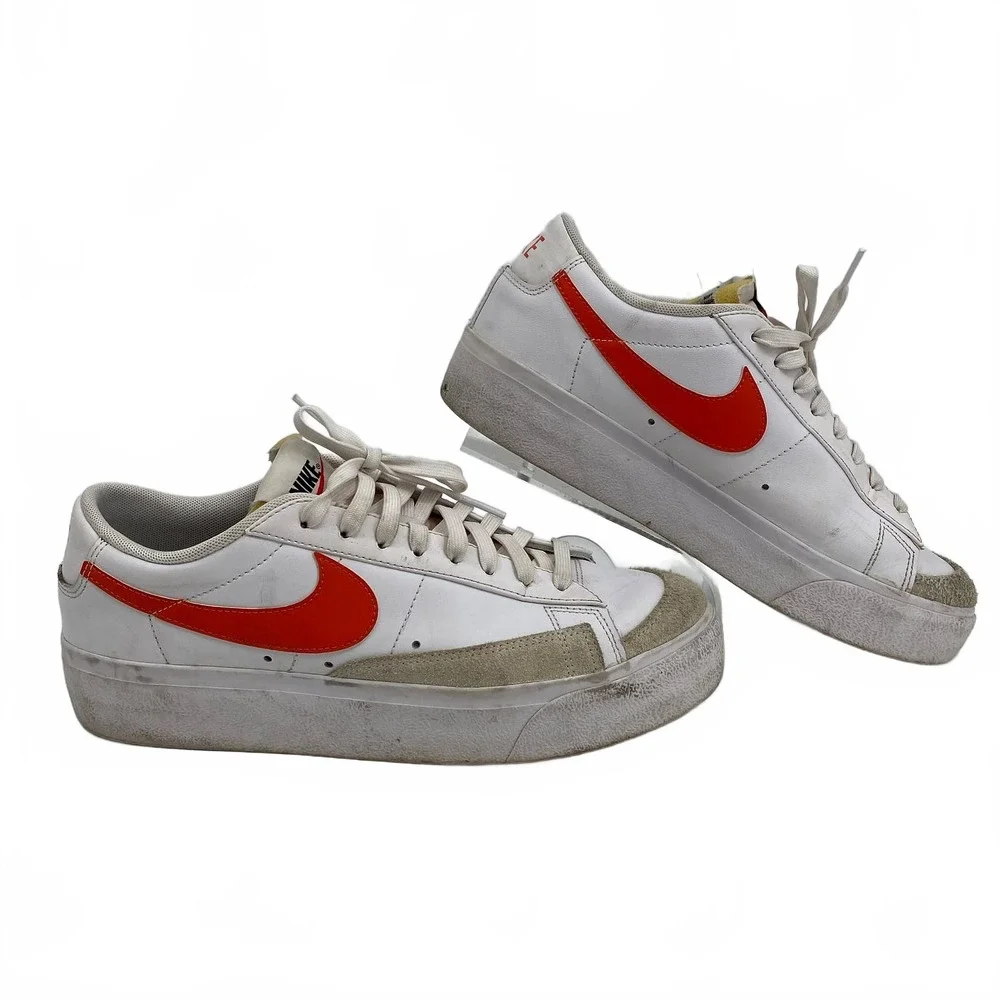 Nike White Orange Platform Blazer Sneakers | Women’s Size 10